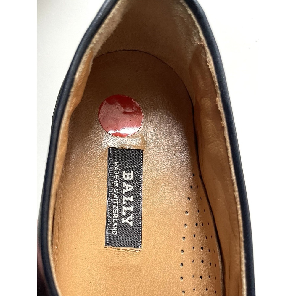 Men's Vintage Bally Of Switzerland Navy Leather Tassle Loafers PRISTINE Sz 8.5 D - Picture 11 of 13